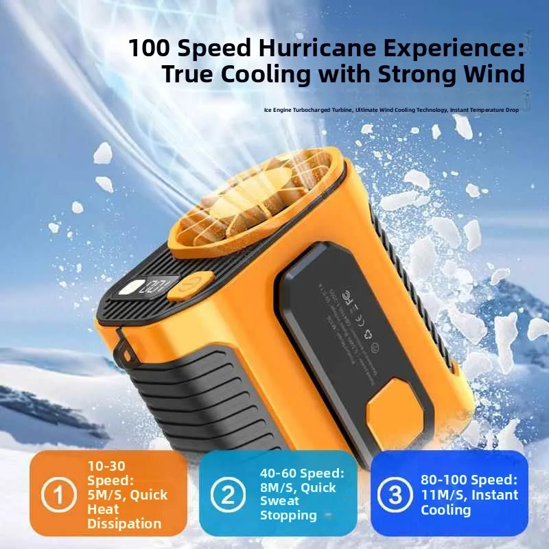 

Portable High-Speed USB Fan New Waist-Hanging Outdoor Construction Site Personal Clip-On Cooling Fan Home Use Accessories