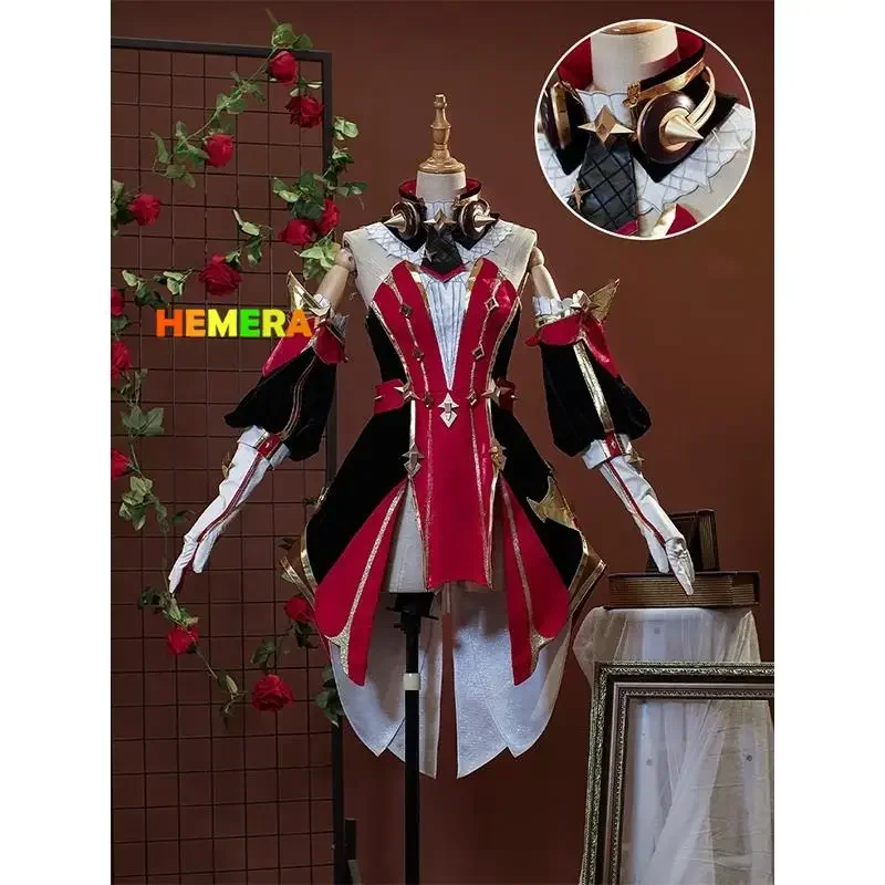 Chevreuse Genshin Impact disfraz de Cosplay para mujer, conjunto de peluca y sombrero, uniforme de vestido, fiesta de Halloween para niñas, juego de Chevreuse Genshin Impact