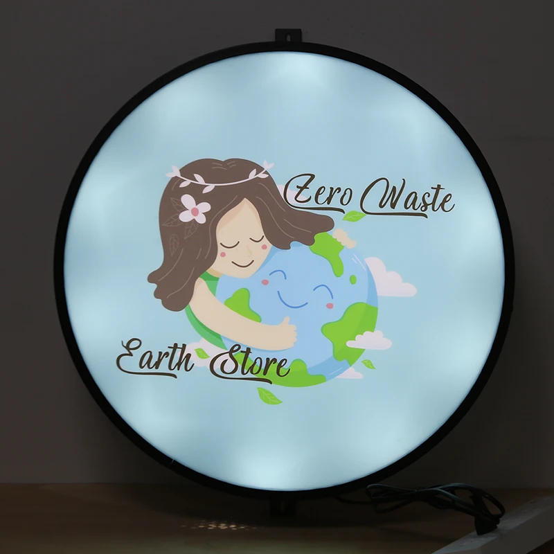 Caixa de luz led 50cm, sinais de negócios, sinal de luz personalizado, lâmpada de publicidade ao ar livre, sinalização de loja, sinalização externa