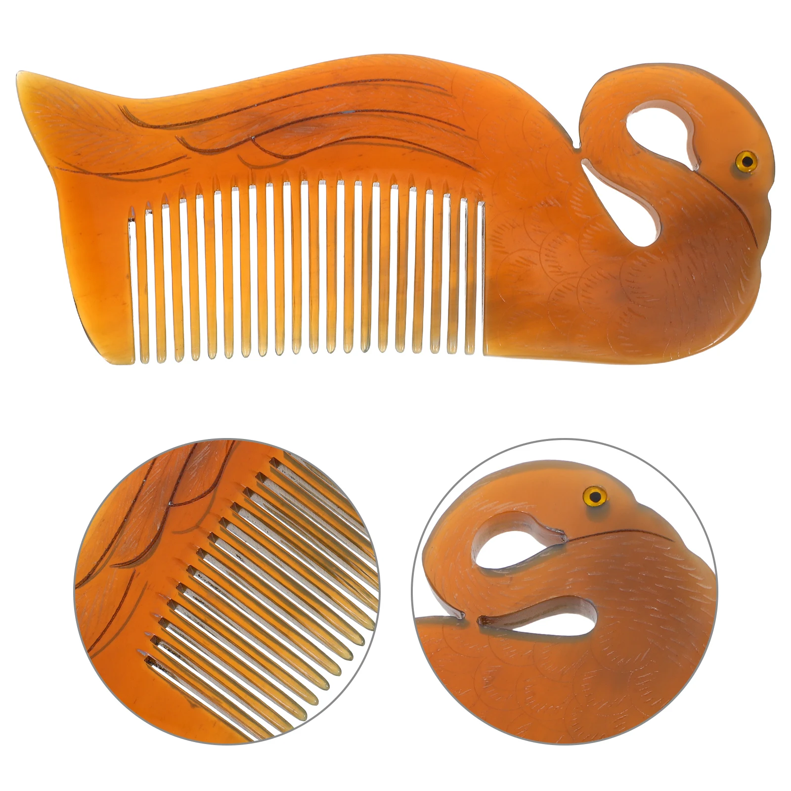 

Anti-static Swan Comb Ox Horn Hair Smoothing Massage Double Sided Combs For Styling Promoting Blood Circulation
