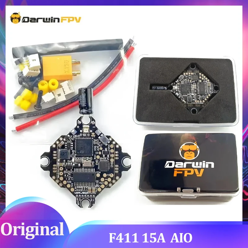 

DarwinFPV F411 AIO Flight Controller Whoop Blheli_S Betaflight F4 15A OSD BEC BL_S 1-3S 4In1 ESC for RC Drone FPV Racing