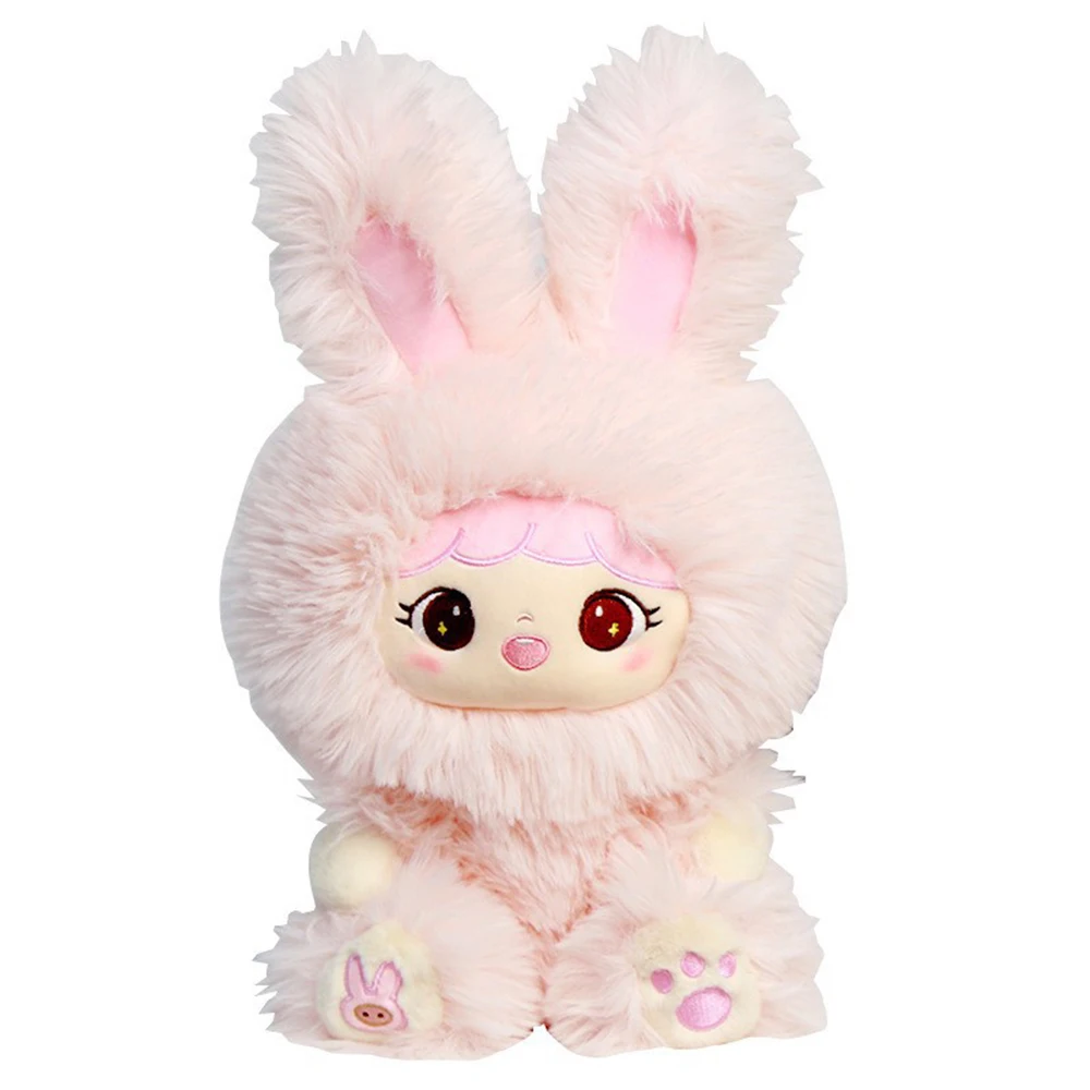 Bunny Stuffed Animal, Cute Long-Haired Bunny Plush Toys 2023 New Year Mascot Rabbit Plush Doll Decoration for Home Living Room