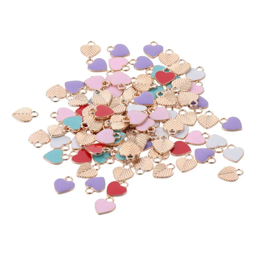 โลหะผสมโลหะรูปหัวใจ Charms Multicolor Random Love จี้หัวใจ Charms สีสันงานฝีมือทําด้วยมือคนรัก