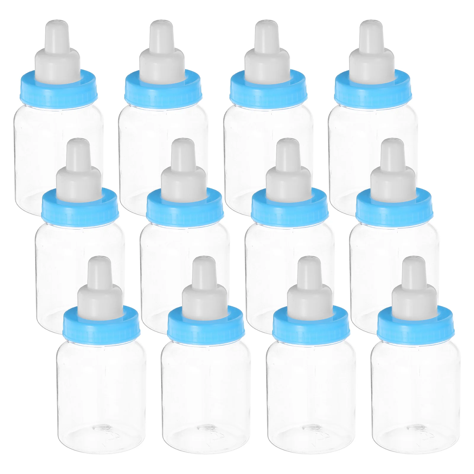 

12pcs Bottle Mini Feeding Gift Boxes Rubber Candy Dispensers 10Cm Blue For Shower Favor Decoration Filler