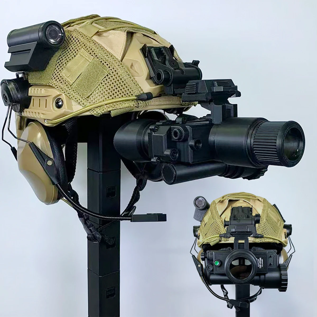 

Dark Zone Breakout Tactical Helmet with T7 Night Vision Model Outdoor Shooting CS Game Cosplay Gear Props Airsoft Helmet Set