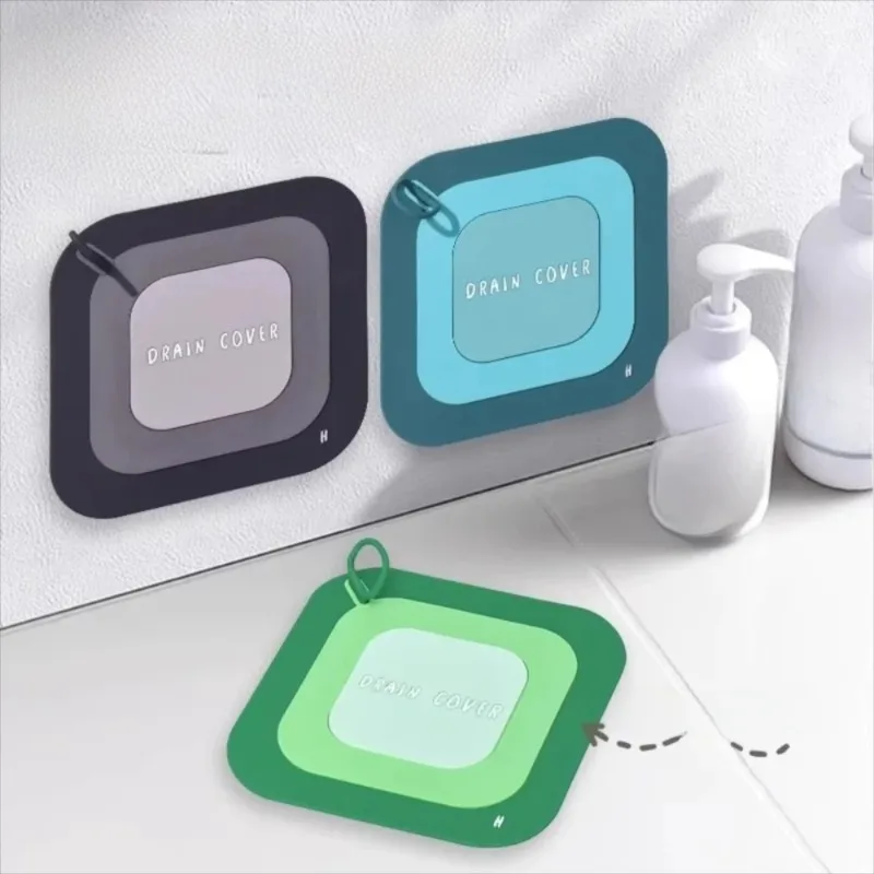 

New floor drain deodorizer silicone floor drain cover sewer insect-proof odor-proof bathroom kitchen pull ring floor drain pad