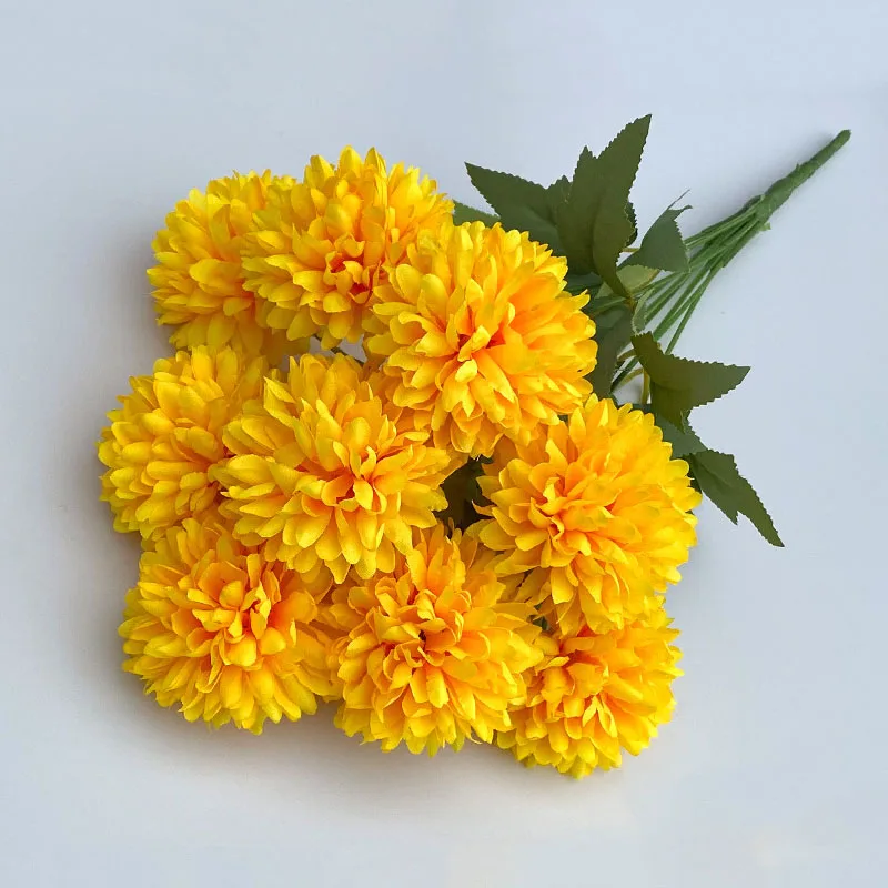 Künstlicher Blumenstrauß, Chrysantheme, Hochzeit, Zuhause, Weihnachten, Brautstrauß, Basteln, Scrapbooking, Kranz, Requisiten, Tischparty-Dekoration – Detail 8