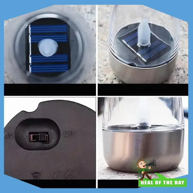 24-Hour Delivery 1PCS For Wedding Party Garden Decoration Rechargeable LED Solar Candles Light Flameless Outdoor Waterproof Lamp