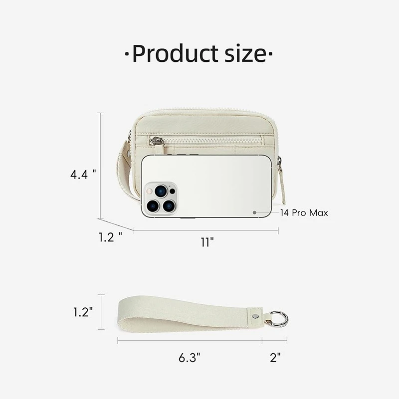 Puffer Wristband Handbag for Women Nylon Quilted Wallet with 3-Zipper Purse for Travel Credit Card Holder New Phone Organizer