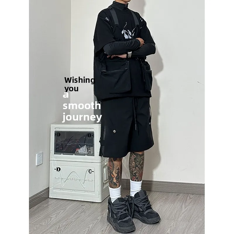 

American Retro Workwear ort Pants Men's Spor High Street Five-Point Cloth Casual Loose Fit Summer orts