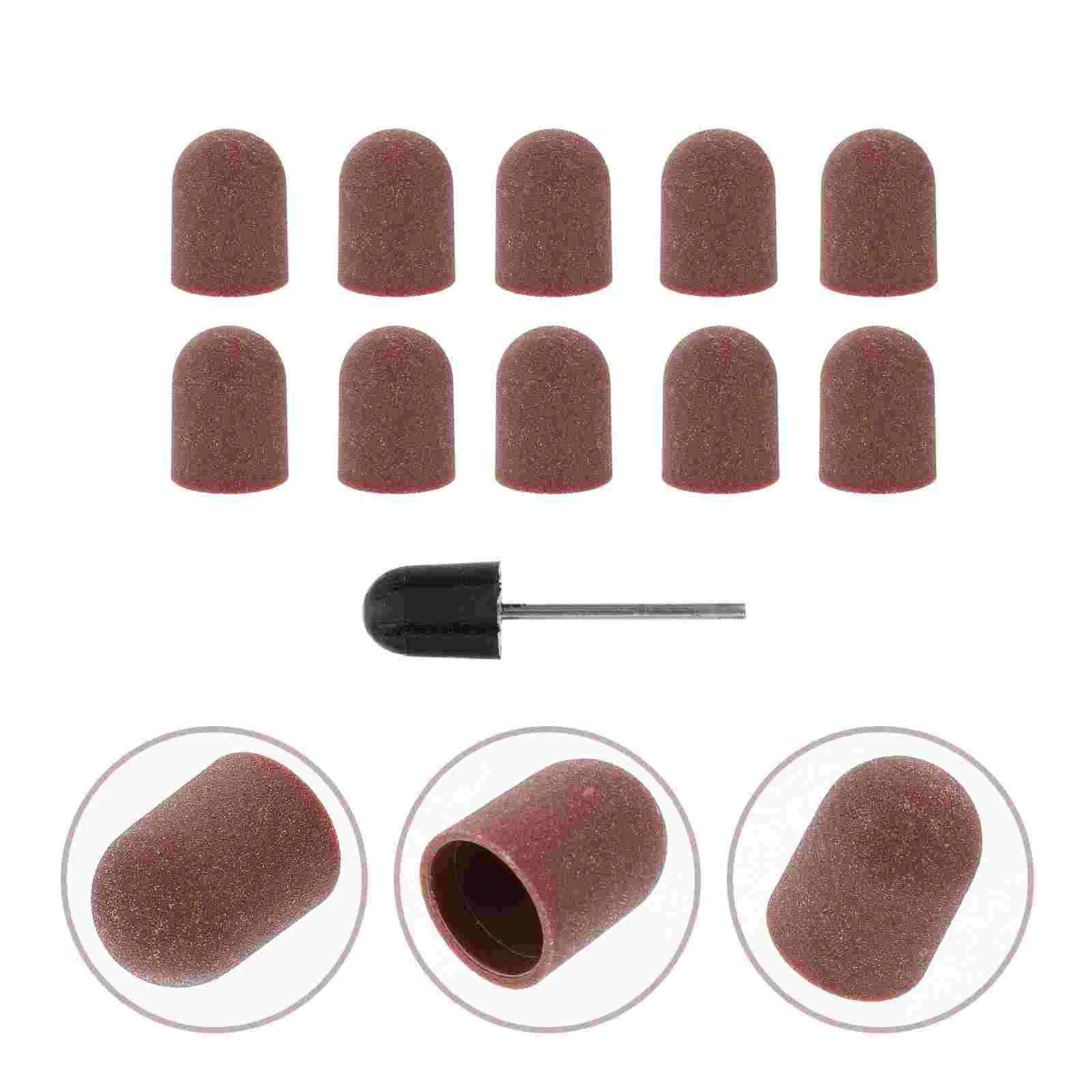 10 Pcs Nail Drill Sand Cap Baby Gel Polish Replacement Sanding Caps Plastic Bits Manicure Tool