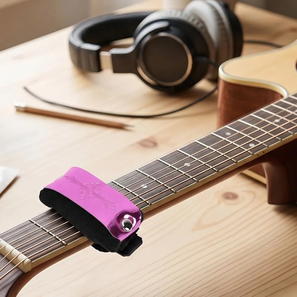 Purple Guitar String Muter Cross Soft Nylon String Muting Strap Easily Adjustable Noise Reducer Guitar Dampener Band