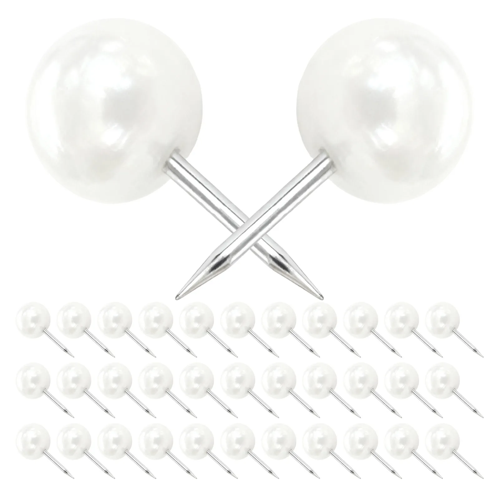 

50Pcs Pearl Head Thumbtacks Decorative Push Pins for Cork Board Bulletin Maps Office Wall Calendar Board Pins Craft Head Pin