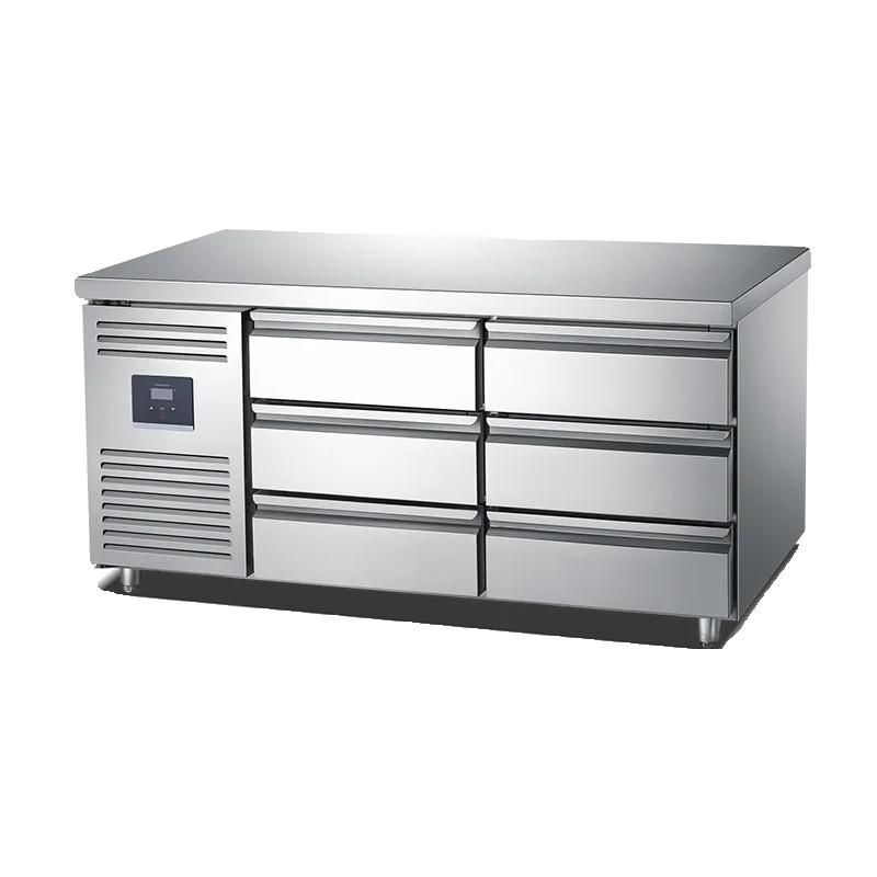 Drawer refrigerated workbench Commercial freezer Stainless steel refrigerator Air-cooled kitchen Fresh-keeping flat-cooled