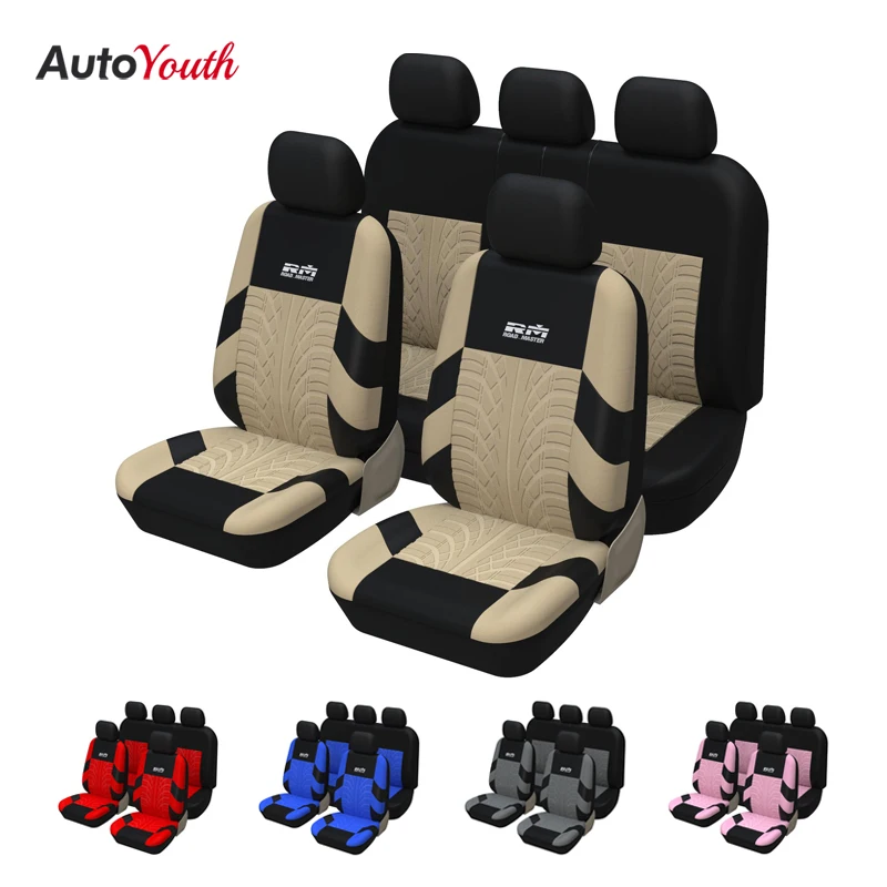 Beige Car Seat Covers Full Set With Split Bench Auto Seat Protectors-For volvo V60 IFor ford FOCUS III For KENWORTH T800 For Kia