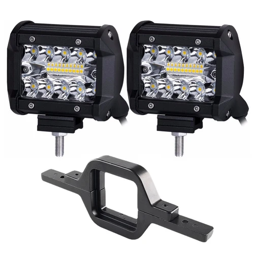 Imagen 2 del producto Barra de luces de coche todoterreno de inundación de luz de trabajo de 4 pulgadas y 60W con soporte de montaje de enganche de remolque Universal para camioneta Van