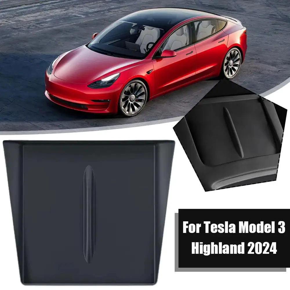 

​for Tesla Model 3 Highland 2024 Wireless Charging Panel Silicone Pad Armrest Box Mat for Model 3+ Car Accessories Black