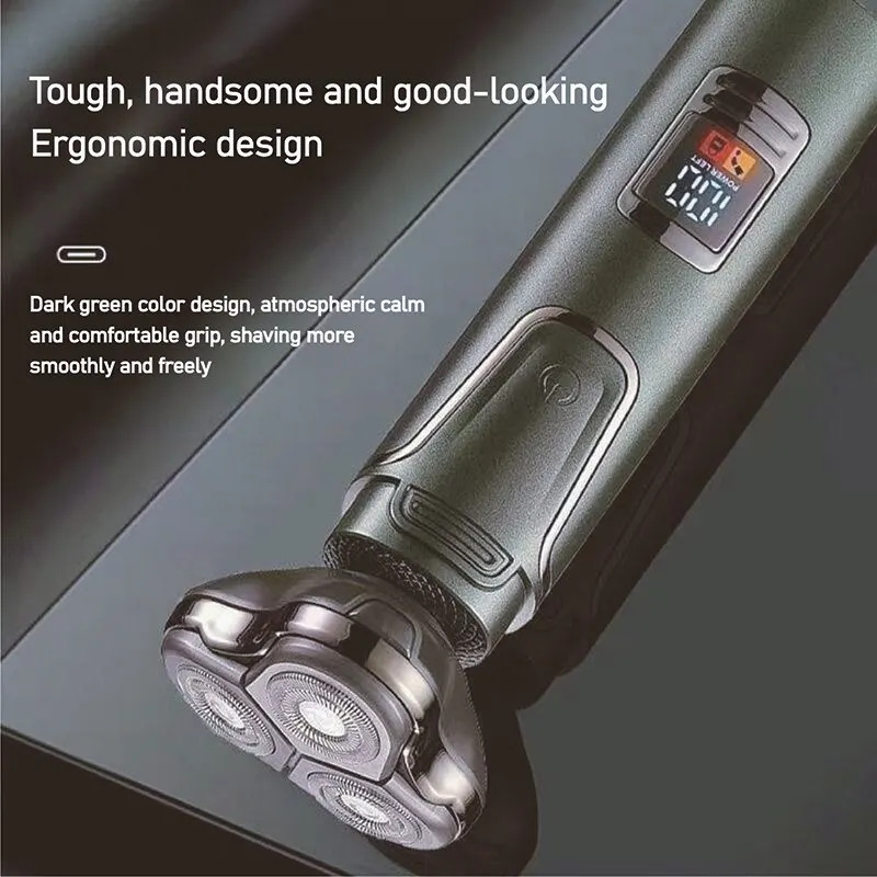 Electric Razor for Men Shavers 3 in 1 Dry Wet Waterproof Rotary Men's Face Trimmer Shaver Razors