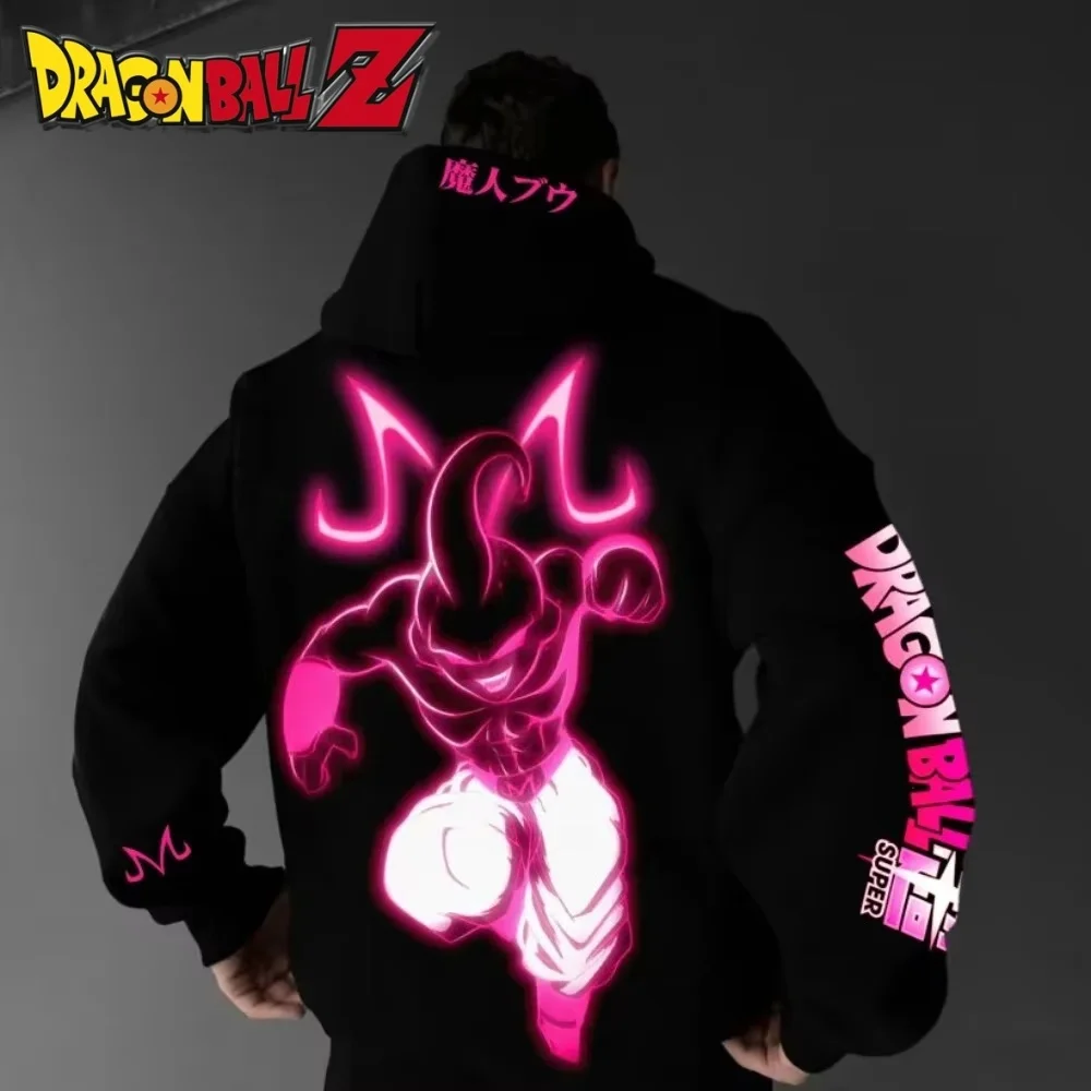Felpa con cappuccio da uomo Dragon Ball Majin Bu Japan Anime Maglione da uomo Y2k Harajuku Felpa con cappuccio a maniche lunghe oversize autunno e inverno unisex