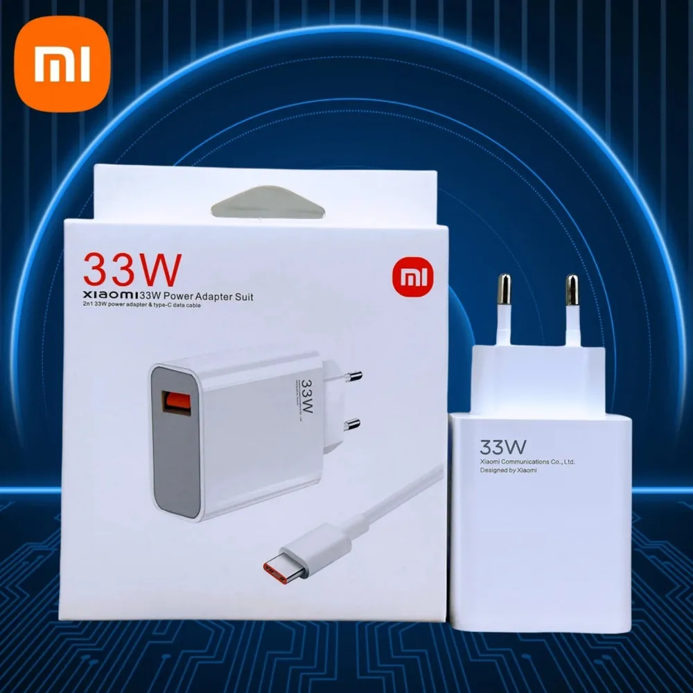 Original Xiaomi Mijia 33W Charger EU Adapter Turbo Fast Charge USB Type C Cable Poco X5 X4 M5S X3 Pro Redmi Note 12 13 12R 13R