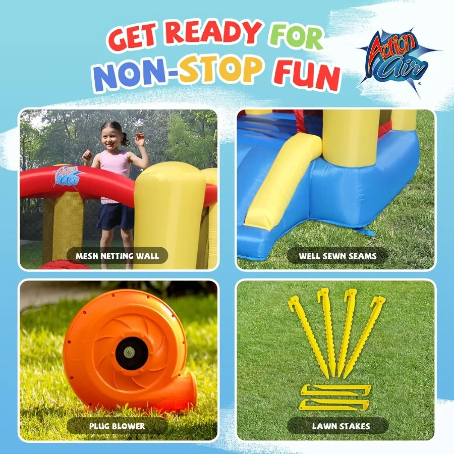 바운스 하우스, 실내/실외용 송풍기가 포함된 유아용 풍선 바운스 하우스, 내구성이 뛰어난 바운스 캐슬, 매우 두꺼운 재질, J