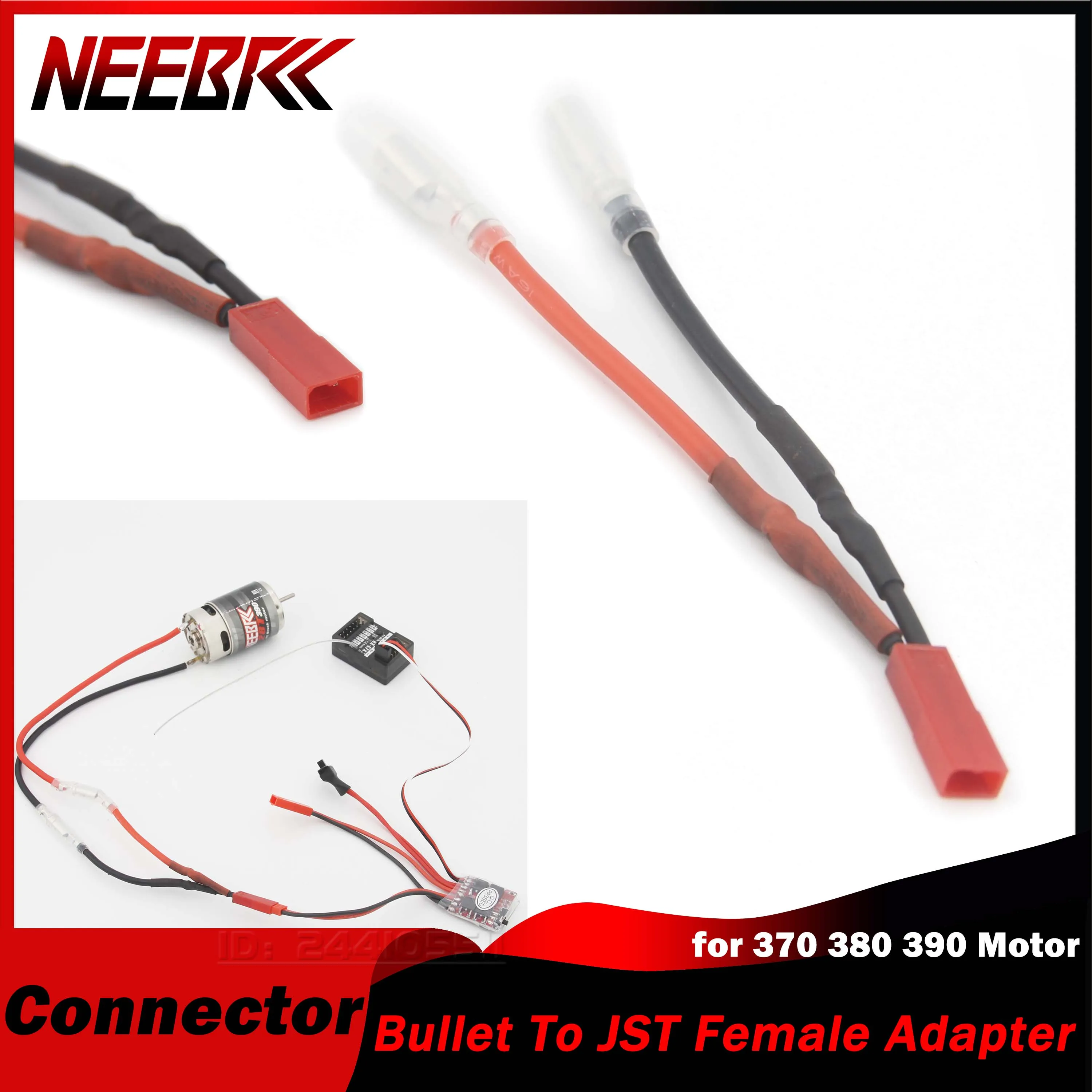 

Bullet To JST Female Adapter Plug Connector Cable for RC Car 370 380 390 540 550 Motor 30A Brushed Speed Controller ESC Part Toy