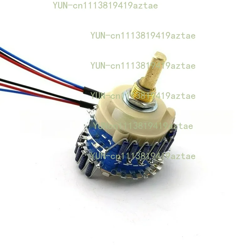 MN type left and right channel balance volume potentiometer, 2*23 gear copper shaft silver-plated sealed switch frame