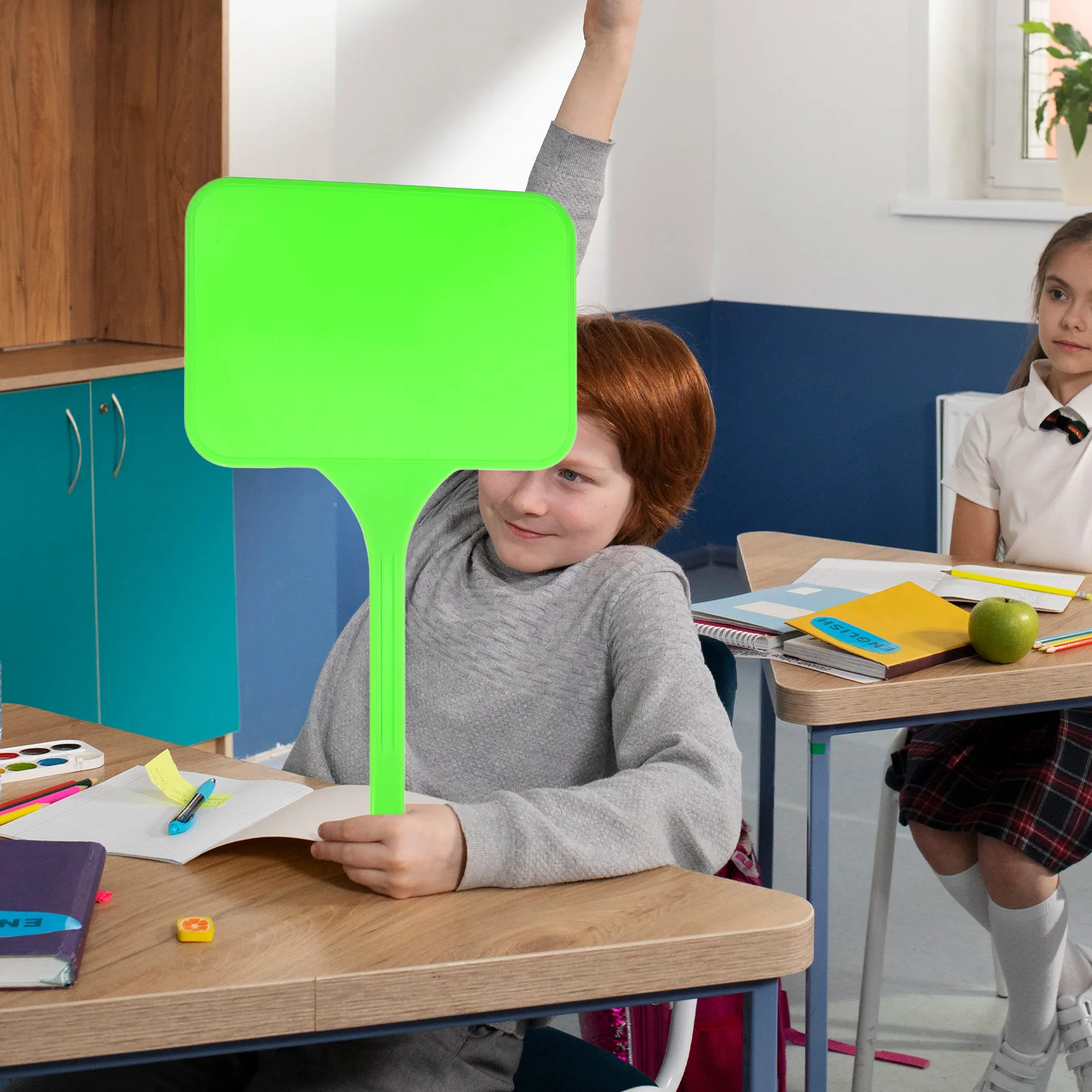 1pcs Handheld Sign Portable Dry Erase Paddle For Auctions Games Voting Events Whiteboard Advertising Outdoor Use Display Board