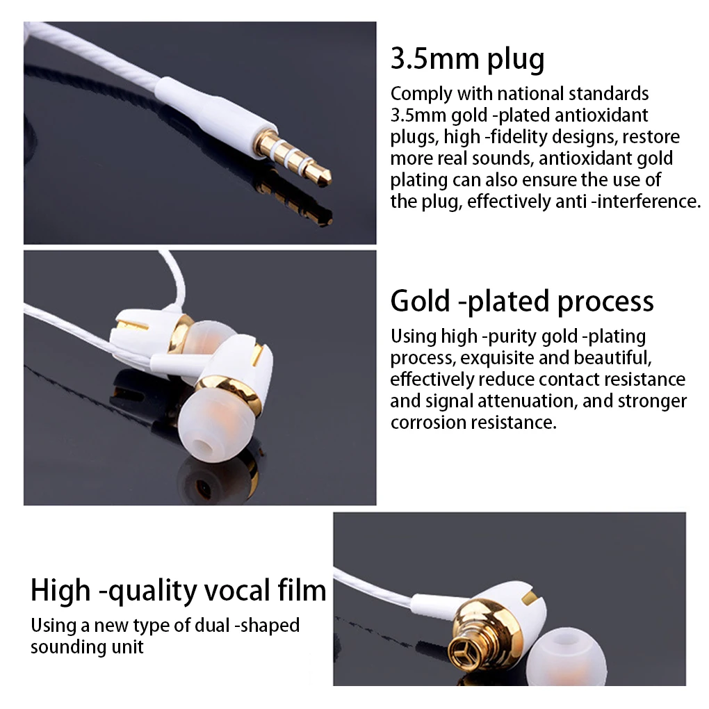 Wired Earphone Traveling in-ear Headphone Music Listening 3 5mm Headset