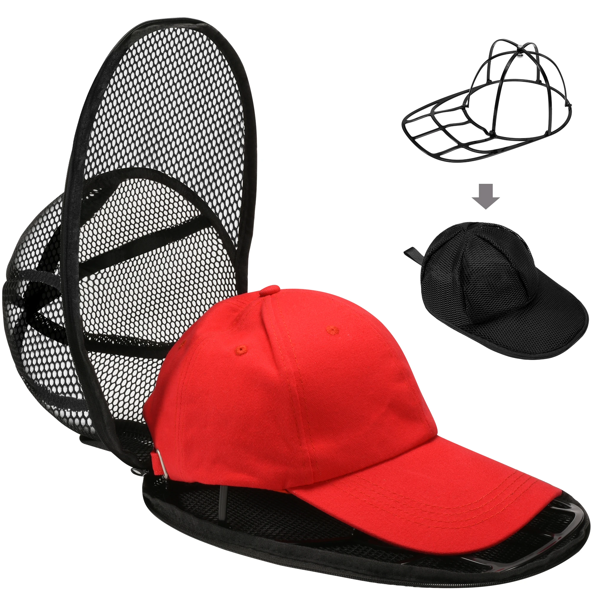 

Hat Washer Hat Cleaning Rack Foldable Washing Hat Cage Mesh Hat Cleaner 1 Pack Black