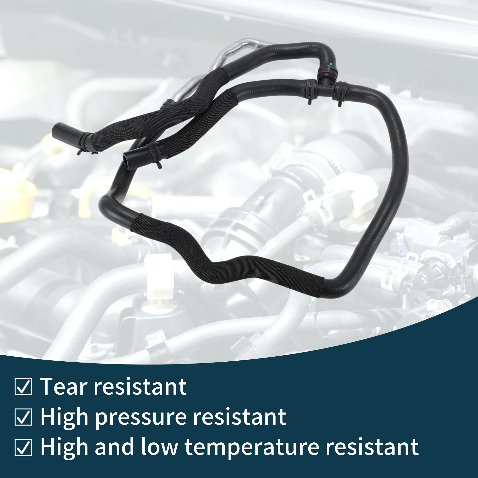 UXCELL ラジエーターホース ヒーターホース No.LR013693 ランドローバー用 ラバーアイアン 冷却液パイプ ブラック シルバートーン