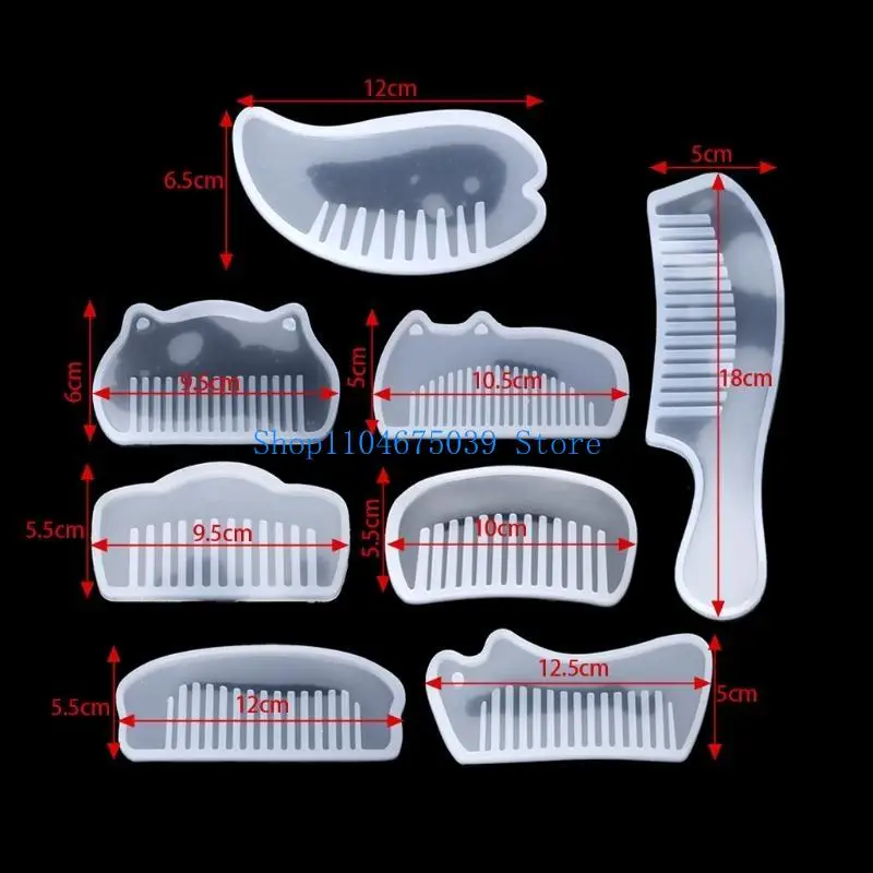 

5asd Hair Pick Mold Comb Resin Mold Comb Silicone Mold Epoxy Casting Comb Molds Female Comb Mold for DIY Crafts Supplies