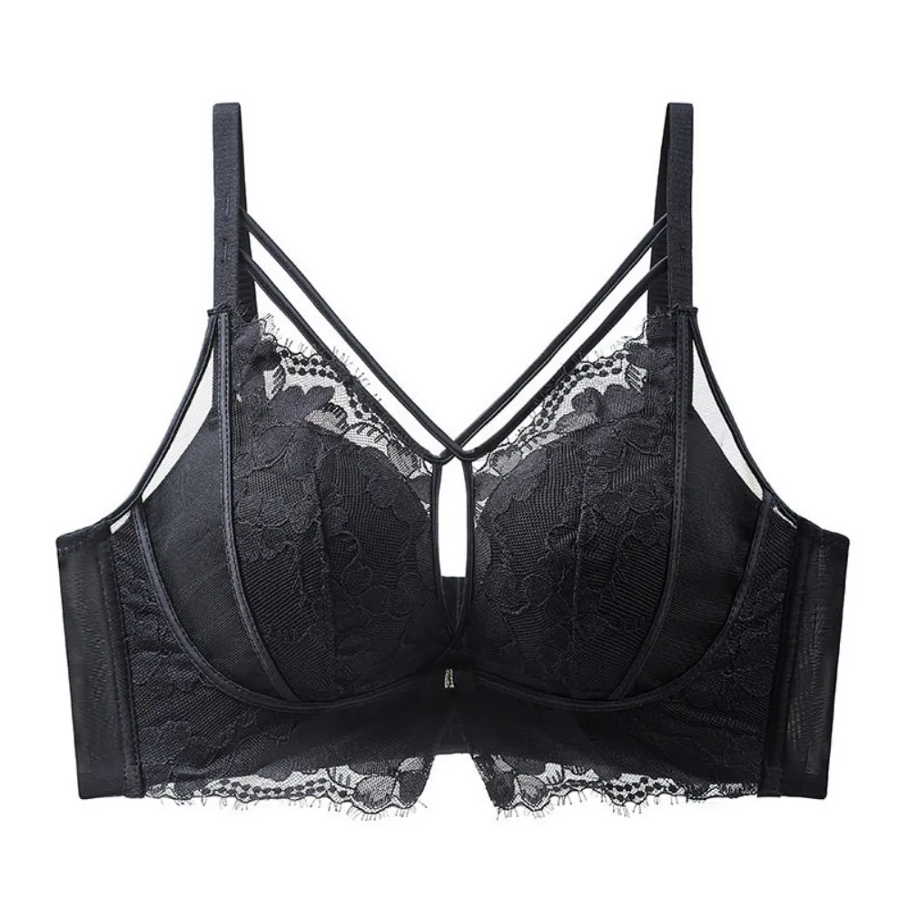 Japanese Style Hollow Lace Bra for Women Small Bust Push Up Wireless Brassiere Side Breast Collection Lift Enhance Intimates