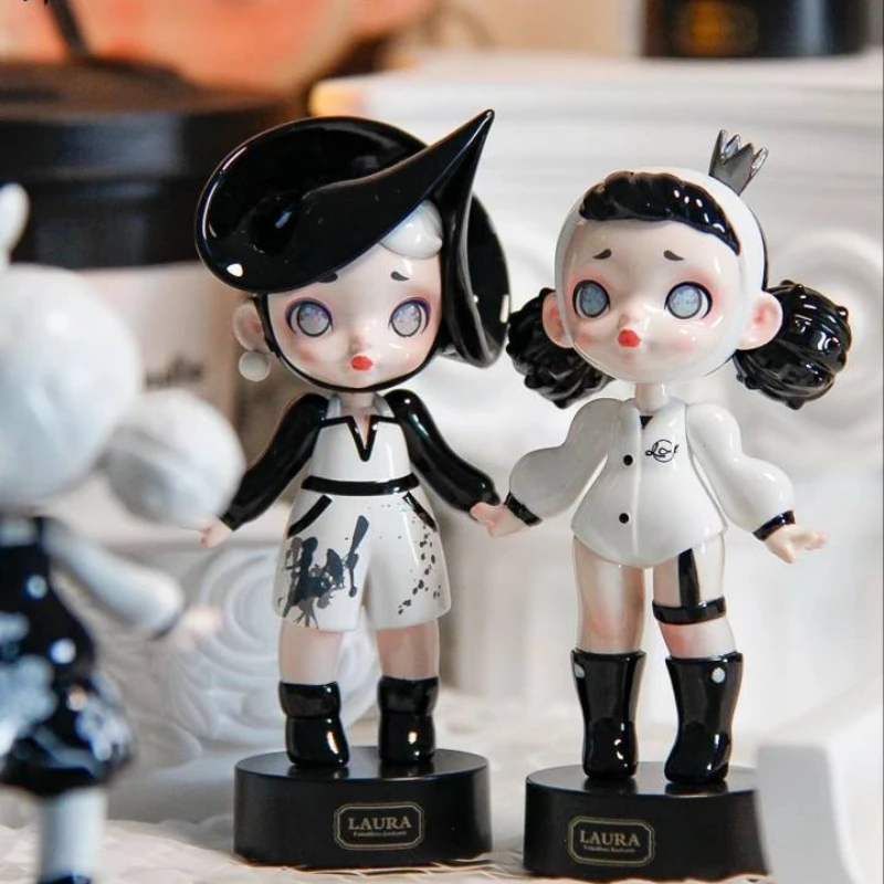 لورا سحر الصفائح الباهتة سلسلة صندوق أعمى لطيف أنيمي الشكل تحصيل نموذج دمية سطح المكتب الحلي الكبار لعبة أطفال هدية