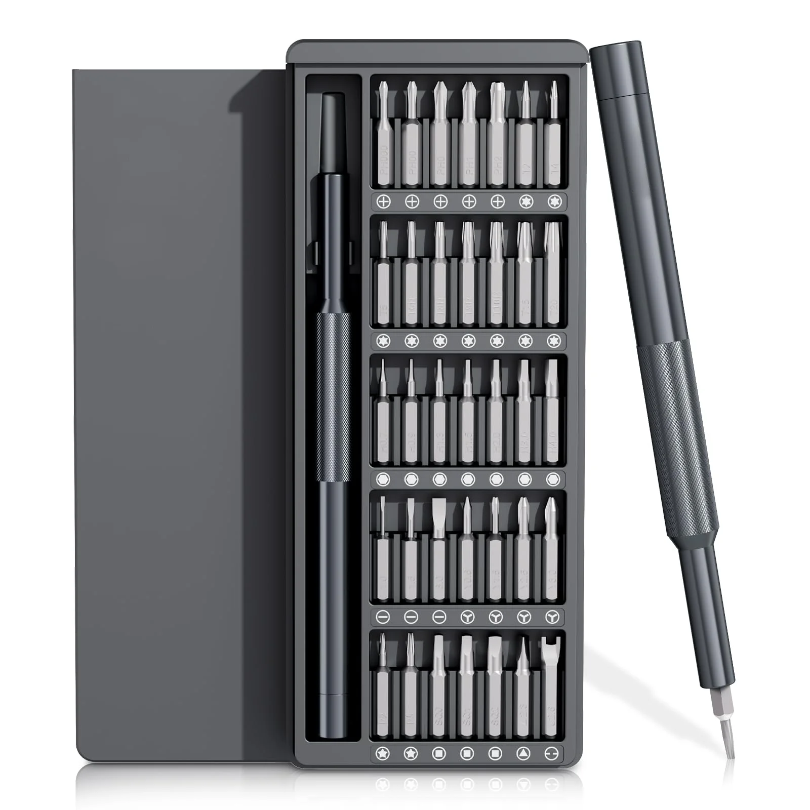 Präzisions-Schraubendreher-Set, Schraubendreher-Set mit 36 langen S2-Bits, magnetisches Reparaturwerkzeug für Brillen, Uhren, PC, Computer, Kamera