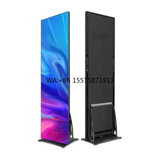 China Factory P2 GOB LED Poster Digital Screen High Definition Multiple Splicing Floor Stand for for Exhibition Shopping Store