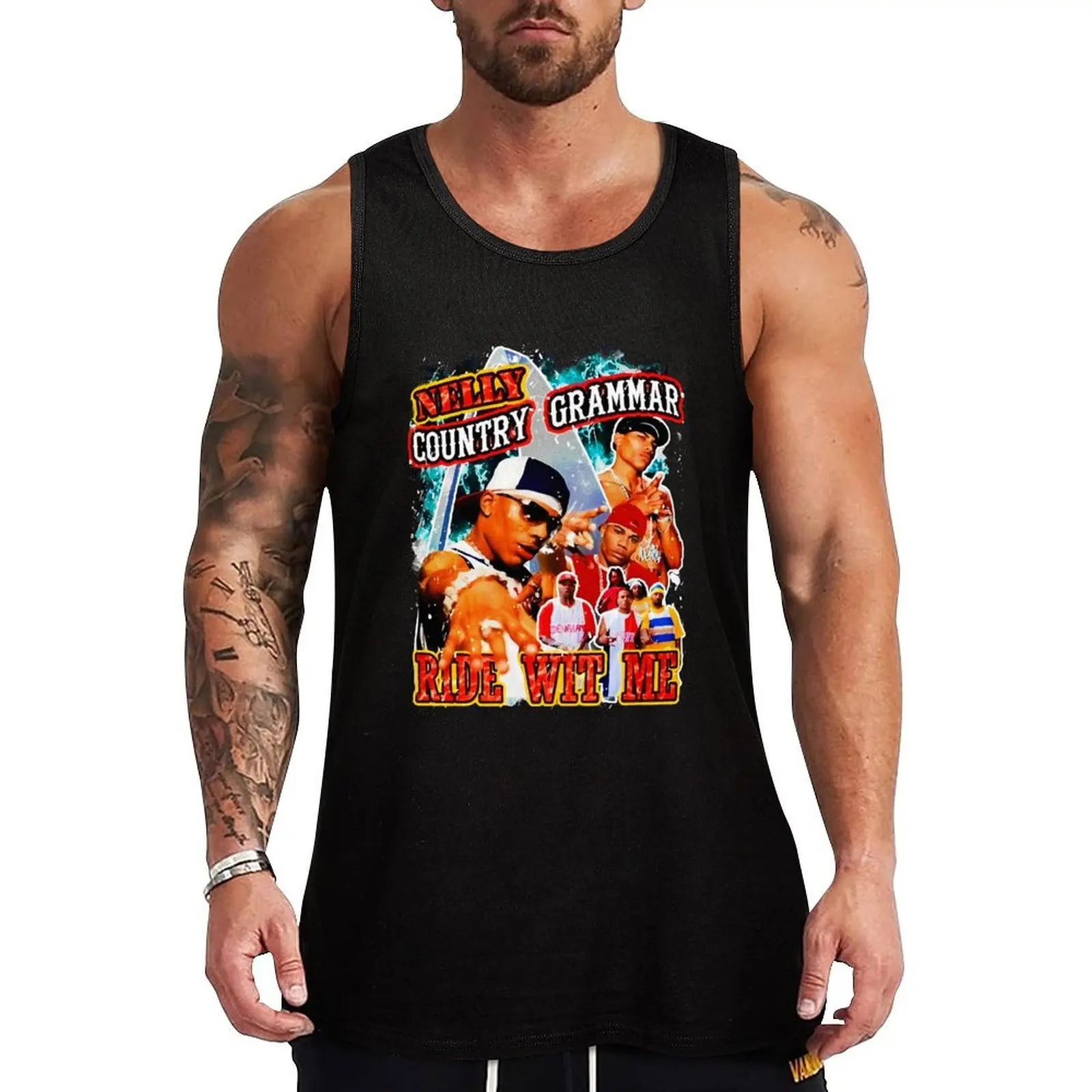 

Vintage Inspired Hip Hop Nelly 90s Rap Tank Top sleeveless jackets anime clothes men gym clothing t-shirt for man