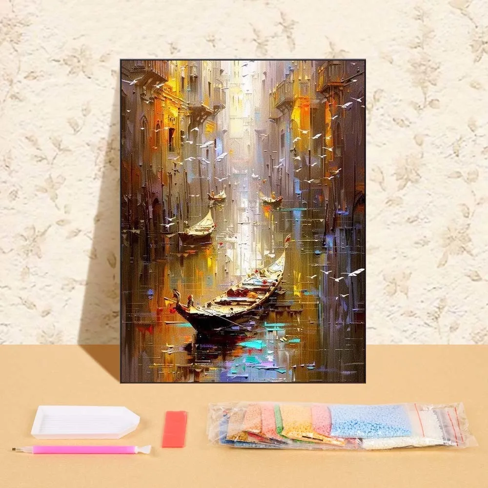 

5D DIY Diamond Mosaic Abstract Scenery Complete Kit Diamond Painting Landscape New 2025 Embroidery Full Display Gifts For Women