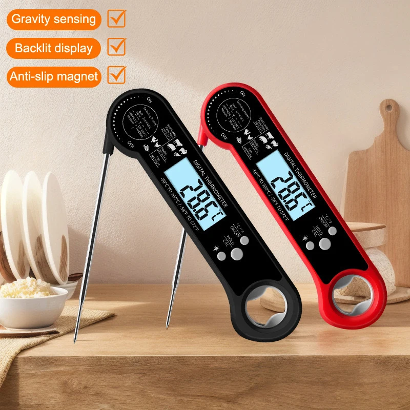 Professional Meat Thermometer Digital Instant Read With High Accuracy Waterproof & Backlit For Grill BBQ Oven Kitchen Tool