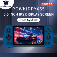 POWKIDDY X55 5.5 INCH 1280*720 IPS Screen RK3566 Handheld Game Console Open-Source Linux Retro Video Console Children's Gifts