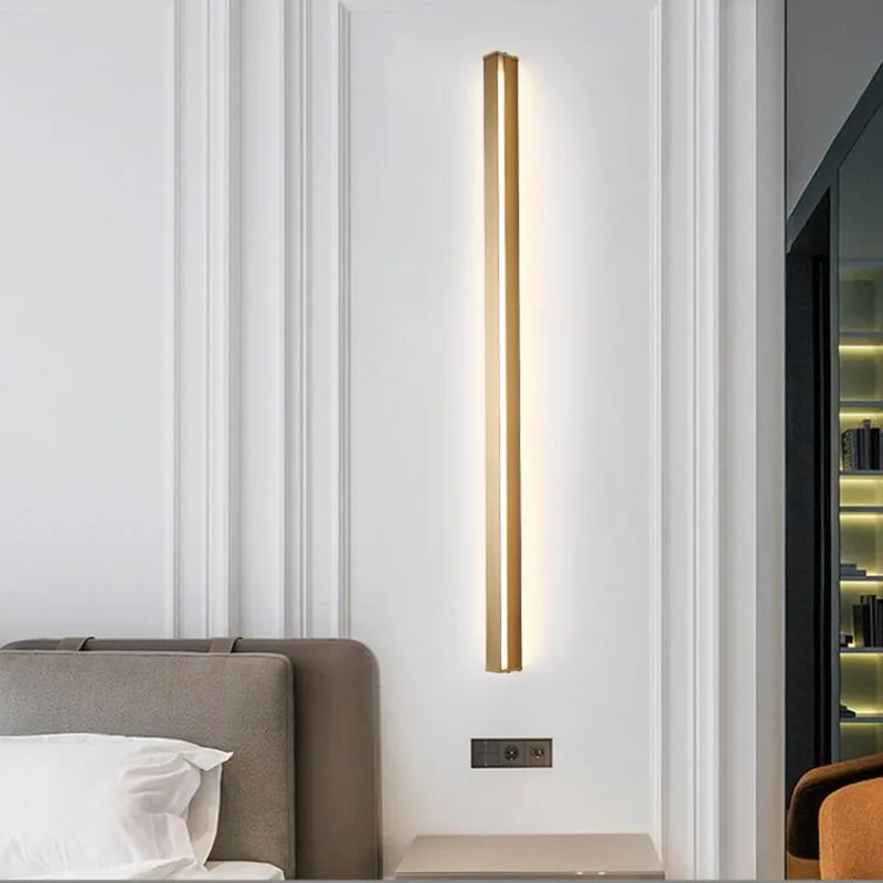 Imagem -02 - Led Luzes de Parede para Cima para Baixo Longo Minimalista Lâmpada de Parede Sala Estar Quarto Cabeceira Corredor Escadas Cozinha Lâmpada de Parede Iluminação Interior Novo