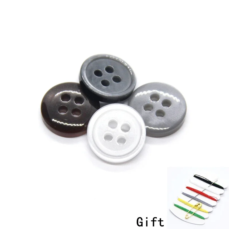 9/10/11mm Black Resin Shirt Buttons For Clothing Children Cardigan Casual Decorations Handmade DIY Sewing Accessories Wholesale