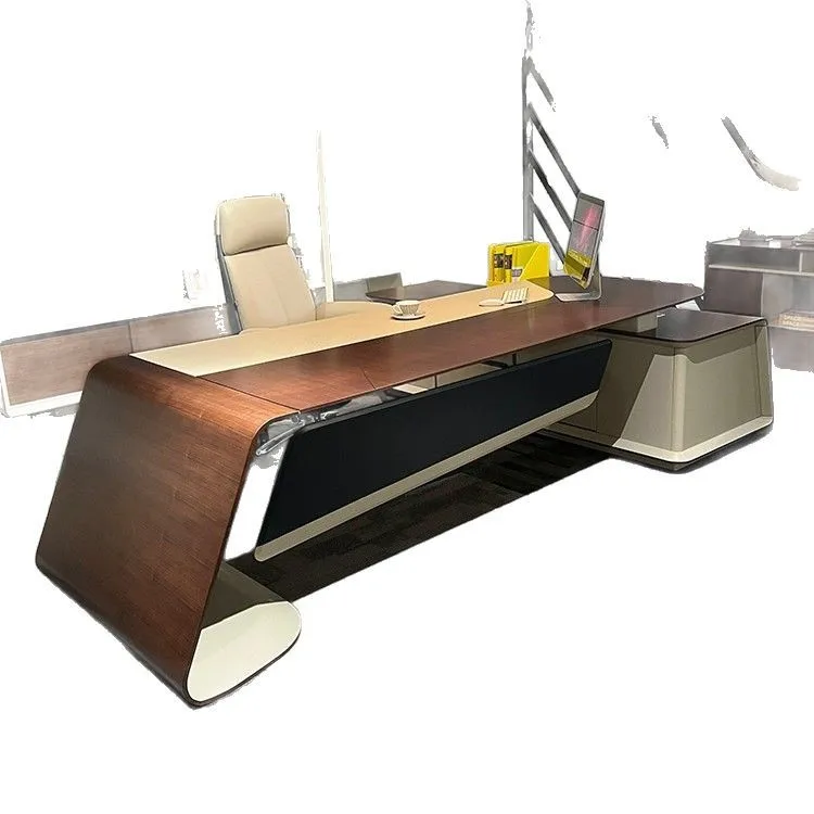 

Chairperson's desk Modern light luxury company office High-end boss desk President's desk