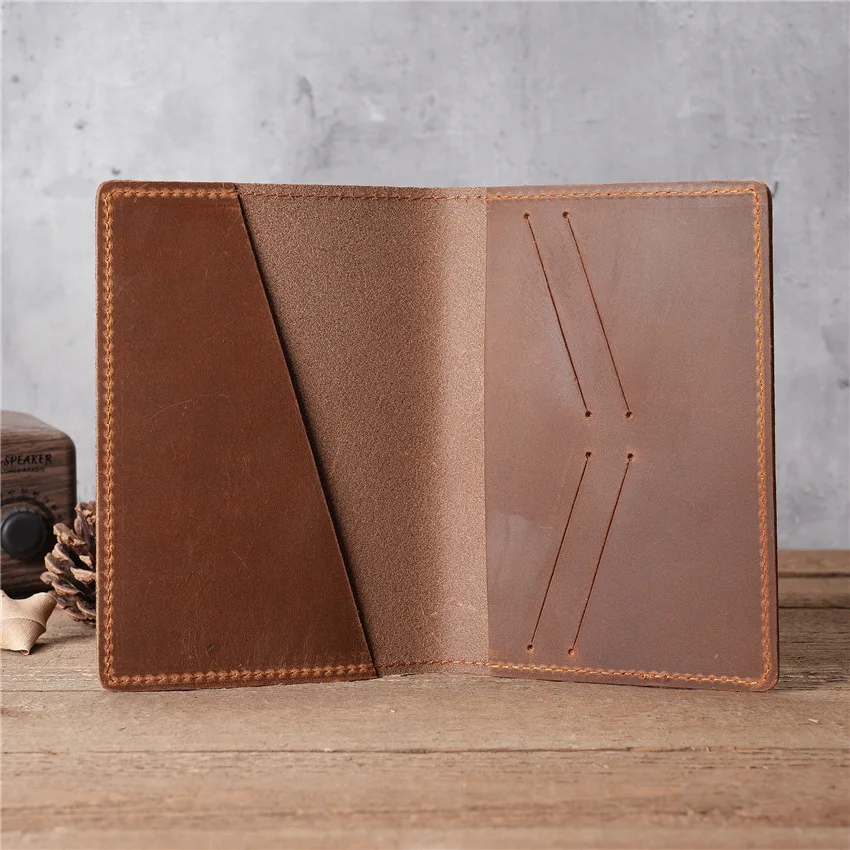 1119  Men's Leather Passport Bag, Travel Document Storage Bag, Multifunctional Card Bag, Overseas Passport Holder