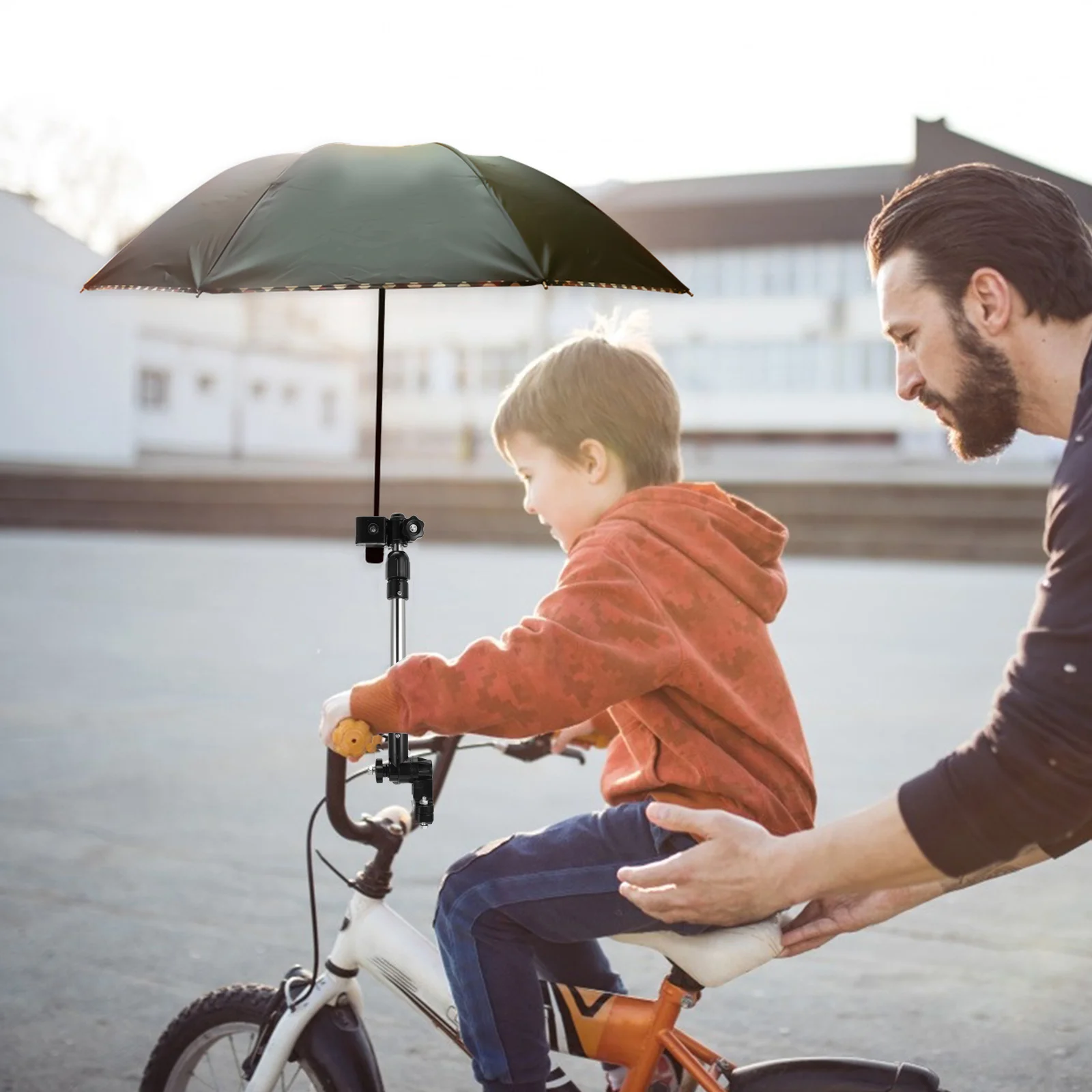 

1 pc Thickened Steel Tube Umbrella Stand Adjustable Height Rotatable Base For Wheelchair Stroller Bike Scooter Multipurpose