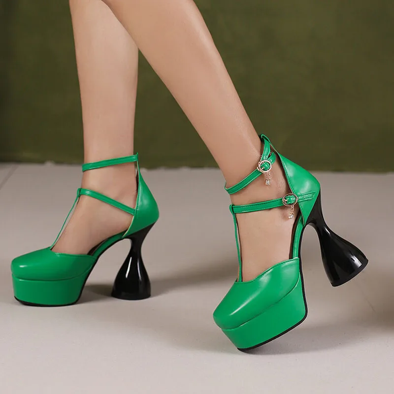 Fashion Heels Design Women Sandals Summer Shoes for Lady Nightclub Pumps 12cm High Heeled Sandals Platform Women Shoes WSH5047 image 6