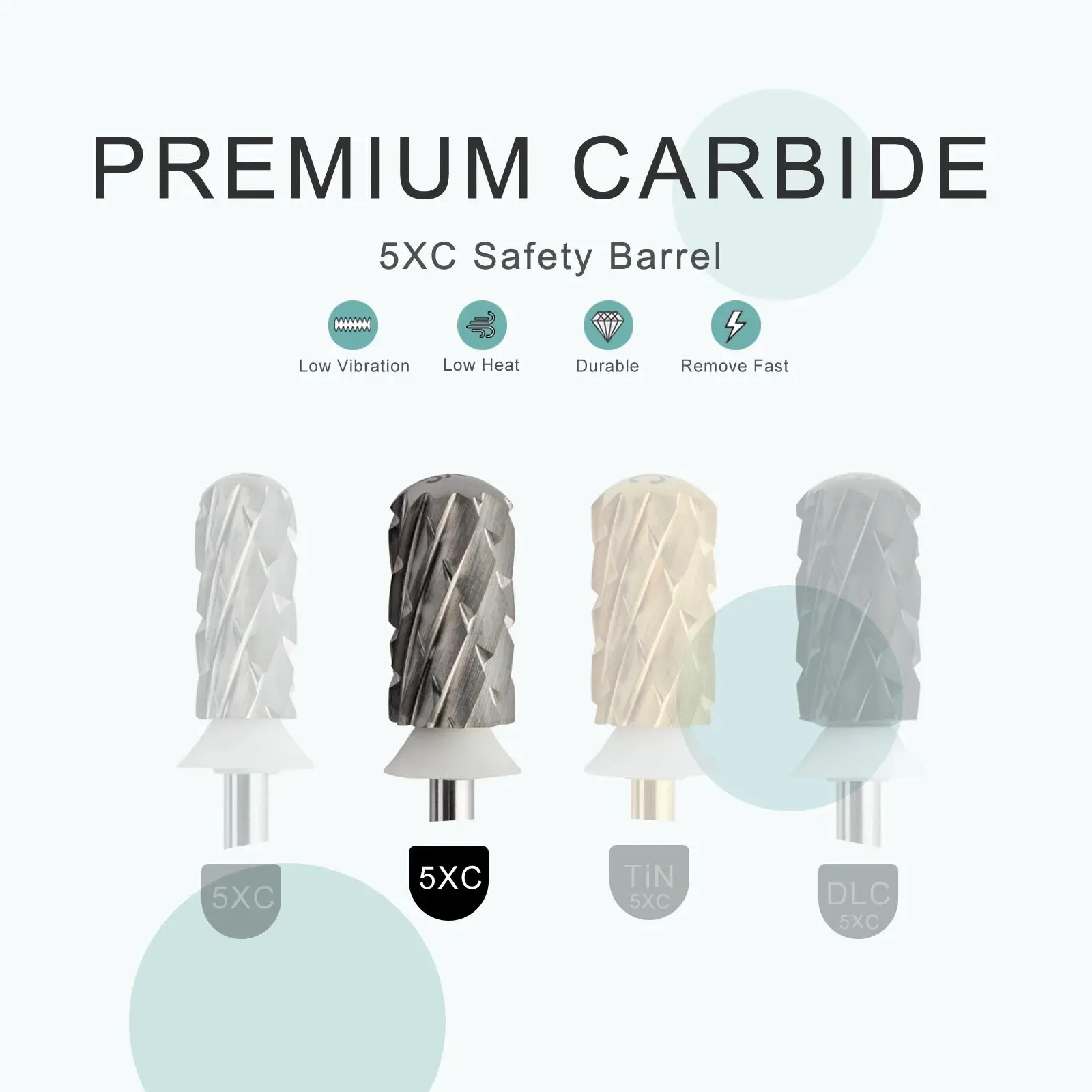 5XC قمة مستديرة كبيرة برميل مسمار لقمة ثقب 3/32 كربيد لدغ إزالة هلام سميك مانيكير التدريبات اكسسوارات المورد #2