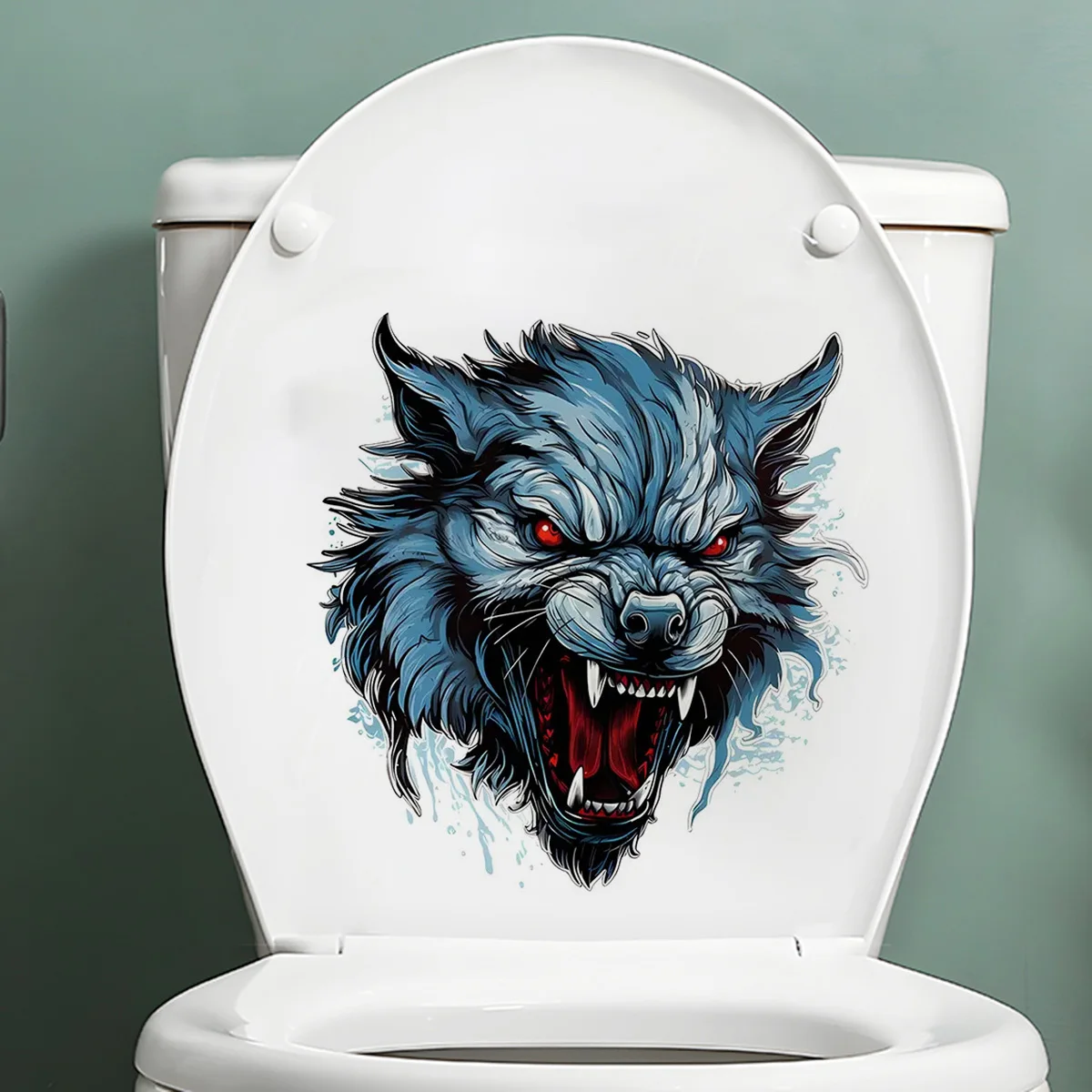 Wolf Head Decal Bedroom Entryway Living Room Home Decoration Wall Stickers, Waterproof Vinyl Toilet Car Stickers