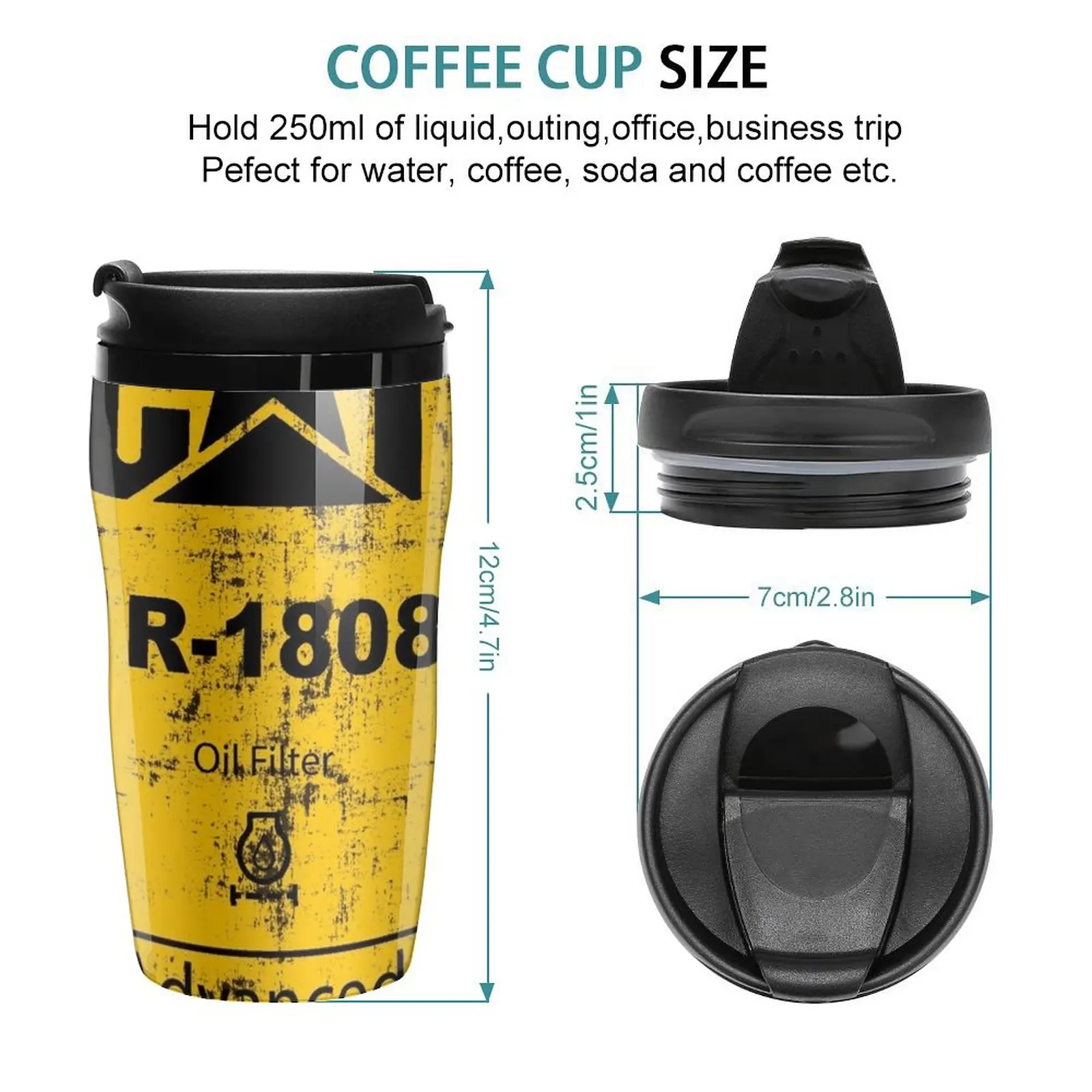 New CAT Caterpillar Oil filter design 1R1808 Travel Coffee Mug Cofee Cup Coffee Mugs