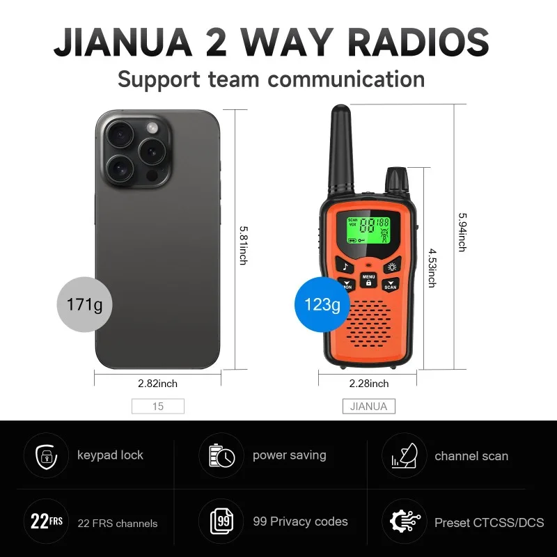 Hot Sale 2pcs Adult Wireless Handheld Outdoor Long-distance Walkie Talkie Intercom Outdoor Unit 10 Kilometers High Quality